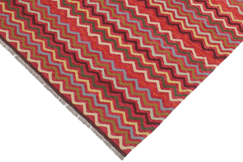 handmade Modern Kilim Pink Gold Hand-Woven RECTANGLE 100% WOOL area rug 5x7