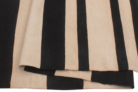 handmade Modern Kilim Ivory Black Hand-Woven RECTANGLE 100% WOOL area rug 6 x 8