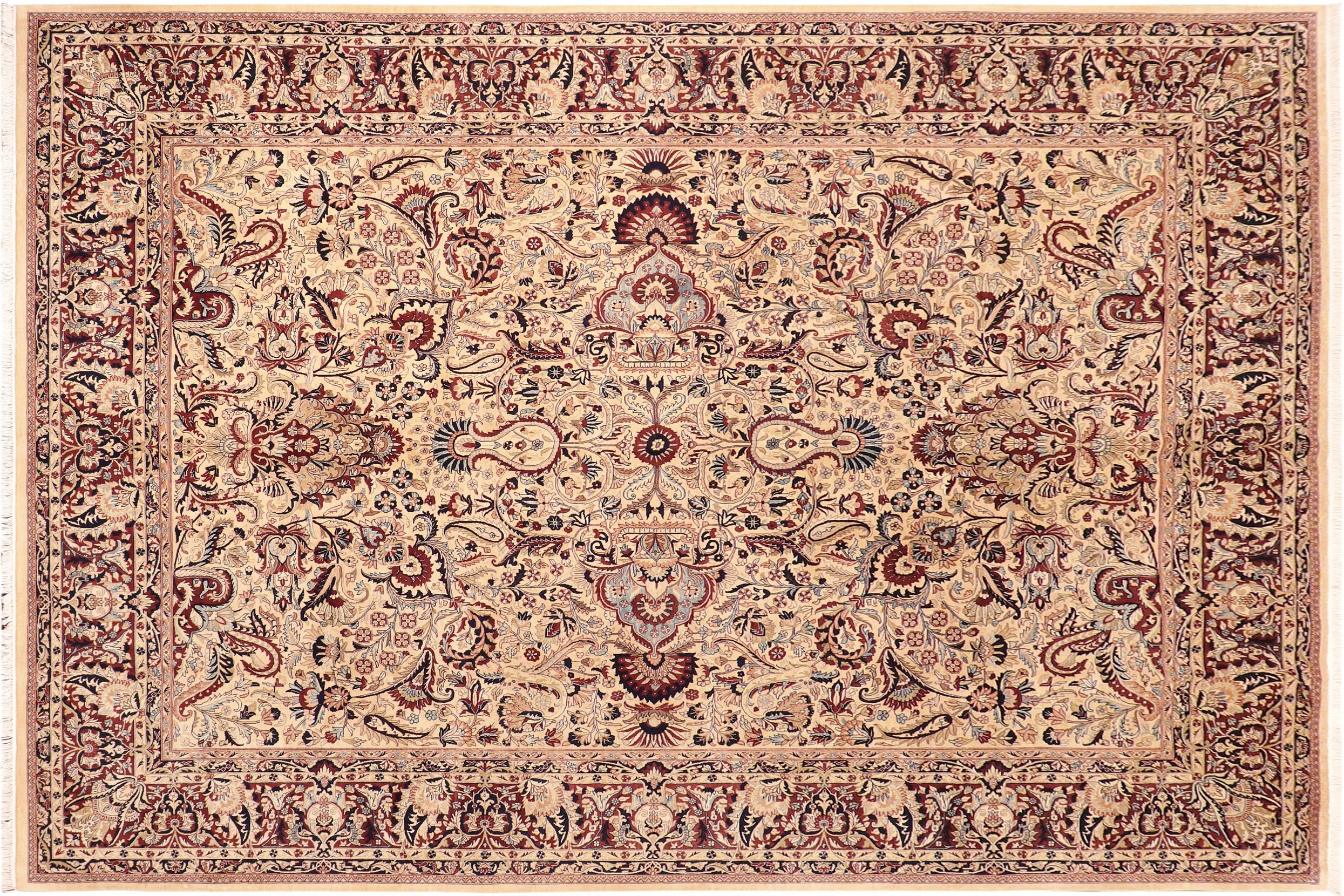 handmade Traditional Aness Beige Rust Hand Knotted RECTANGLE 100% WOOL area rug 10x13