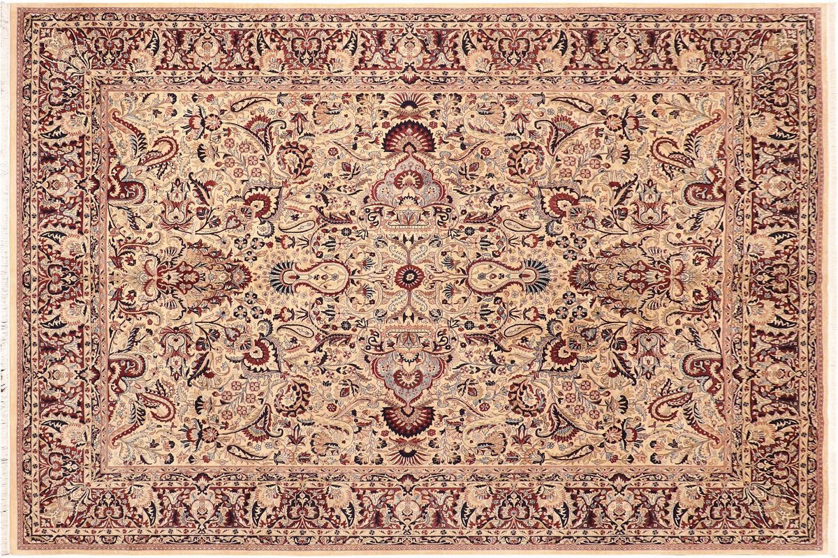 handmade Traditional Aness Beige Rust Hand Knotted RECTANGLE 100% WOOL area rug 10x13