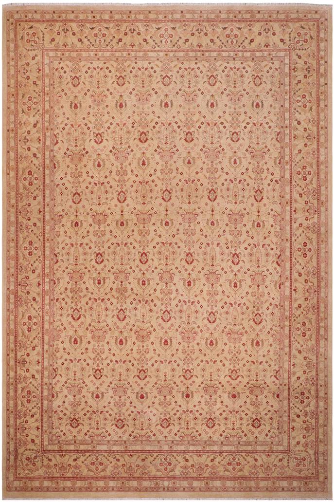 handmade Traditional Lahore Gold Gold Hand Knotted RECTANGLE 100% WOOL area rug 10'X14'