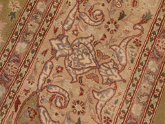 handmade Traditional Kashan Green Tan Hand Knotted RECTANGLE 100% WOOL area rug 10x14