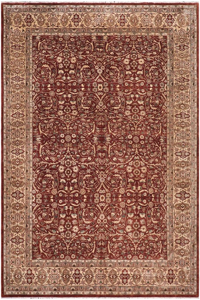 handmade Traditional Lahore Copper Tan Hand Knotted RECTANGLE 100% WOOL area rug 10'X14'