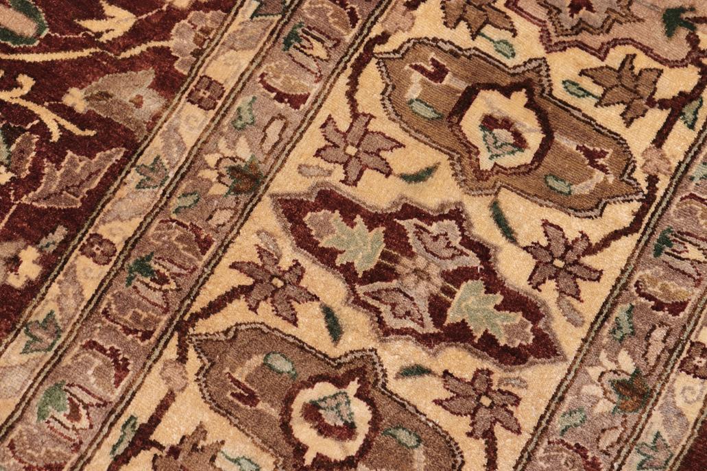 handmade Traditional Lahore Copper Tan Hand Knotted RECTANGLE 100% WOOL area rug 10'X14'