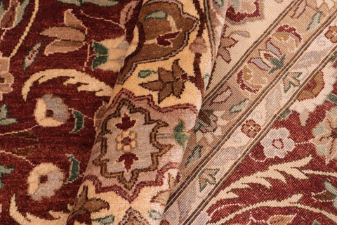 handmade Transitional Lahore Copper Tan Hand Knotted RECTANGLE 100% WOOL area rug 10' x 14'