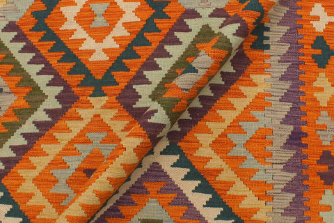 handmade Geometric Kilim Rust Beige Hand-Woven RECTANGLE 100% WOOL area rug 5x6