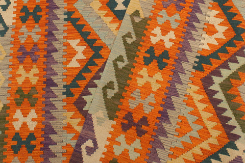 handmade Geometric Kilim Rust Beige Hand-Woven RECTANGLE 100% WOOL area rug 5x6