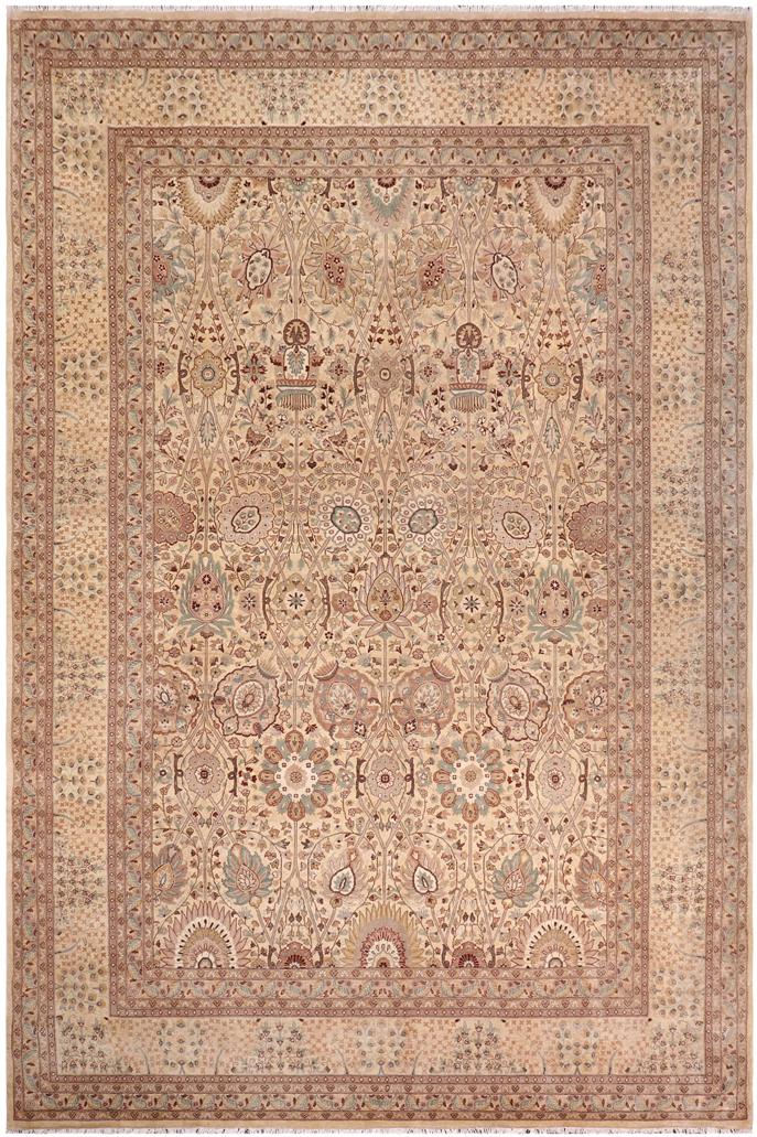 handmade Traditional Design Gold Lt. Gold Hand Knotted RECTANGLE 100% WOOL area rug 10'X14'