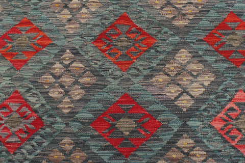 handmade Geometric Kilim Charcoal Rust Hand-Woven RECTANGLE 100% WOOL area rug 6 x 8