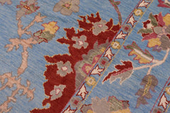 handmade Traditional Oushak Blue Rust Hand Knotted RECTANGLE 100% WOOL area rug 9X12