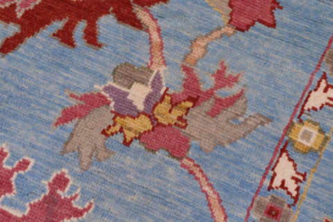 handmade Traditional Oushak Blue Rust Hand Knotted RECTANGLE 100% WOOL area rug 9' x 12'