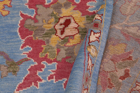 handmade Traditional Oushak Blue Rust Hand Knotted RECTANGLE 100% WOOL area rug 9' x 12'