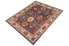 handmade Traditional Oushak Gray Beige Hand Knotted RECTANGLE 100% WOOL area rug 8X10