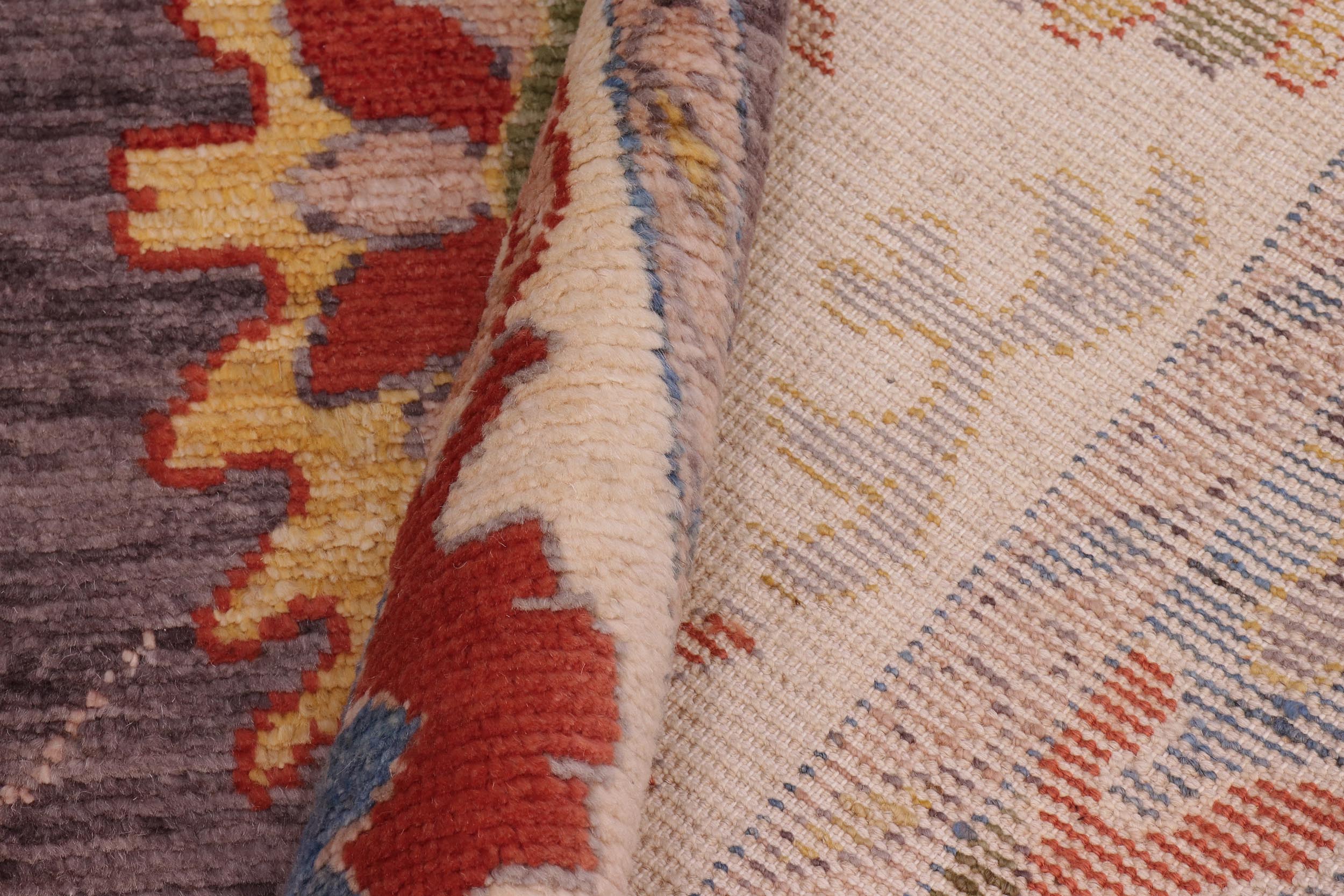 handmade Traditional Oushak Gray Beige Hand Knotted RECTANGLE 100% WOOL area rug 8' x 10'