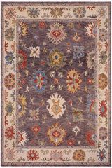 handmade Traditional Oushak Gray Beige Hand Knotted RECTANGLE 100% WOOL area rug 8X10