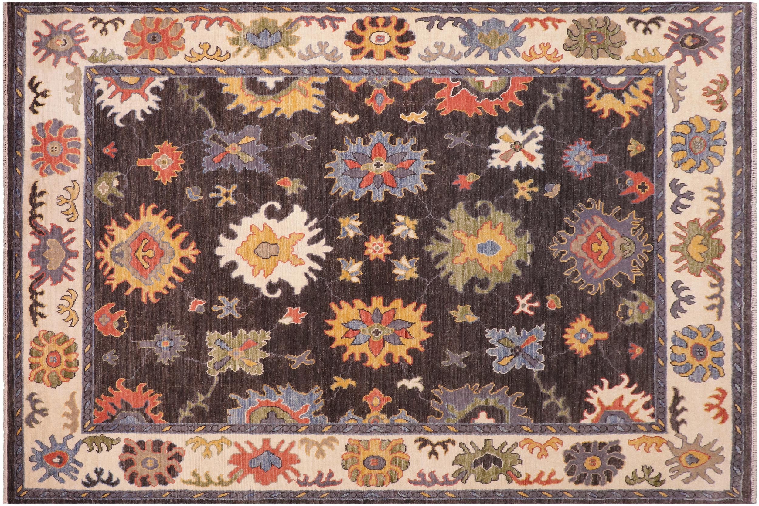 handmade Traditional Oushak Gray Beige Hand Knotted RECTANGLE 100% WOOL area rug 8' x 10'