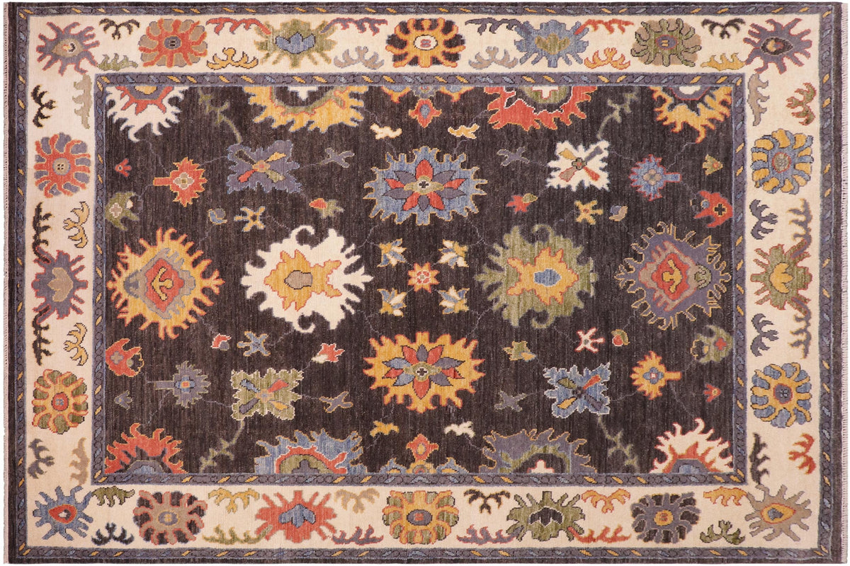 handmade Traditional Oushak Gray Beige Hand Knotted RECTANGLE 100% WOOL area rug 8' x 10'