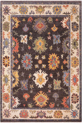 handmade Traditional Oushak Gray Beige Hand Knotted RECTANGLE 100% WOOL area rug 8X10