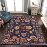 handmade Traditional Oushak Blue Beige Hand Knotted RECTANGLE 100% WOOL area rug 9 x 12