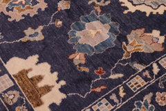 handmade Traditional Oushak Blue Beige Hand Knotted RECTANGLE 100% WOOL area rug 9X12