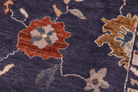 handmade Traditional Oushak Blue Beige Hand Knotted RECTANGLE 100% WOOL area rug 9' x 12'