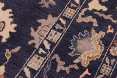 handmade Traditional Oushak Blue Beige Hand Knotted RECTANGLE 100% WOOL area rug 9X12