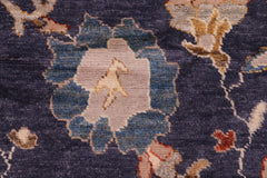 handmade Traditional Oushak Blue Beige Hand Knotted RECTANGLE 100% WOOL area rug 9X12