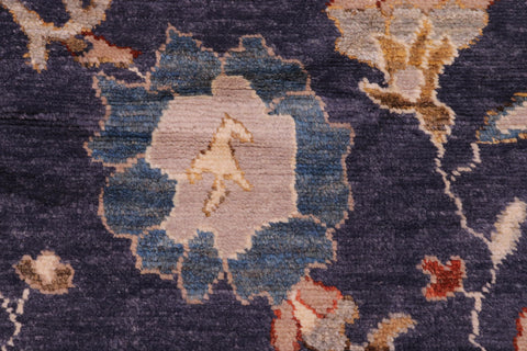 handmade Traditional Oushak Blue Beige Hand Knotted RECTANGLE 100% WOOL area rug 9' x 12'