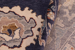 handmade Traditional Oushak Blue Beige Hand Knotted RECTANGLE 100% WOOL area rug 9X12