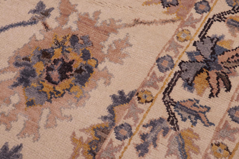 handmade Traditional Oushak Beige Blue Hand Knotted RECTANGLE 100% WOOL area rug 6' x 8'