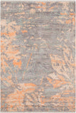 handmade Modern Kafkaz Gray Beige Hand Knotted RECTANGLE BAMBOO SILK area rug 5 x 8