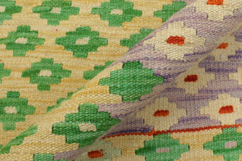 handmade Modern Kilim Blue Rust Hand-Woven RECTANGLE 100% WOOL area rug 8x11