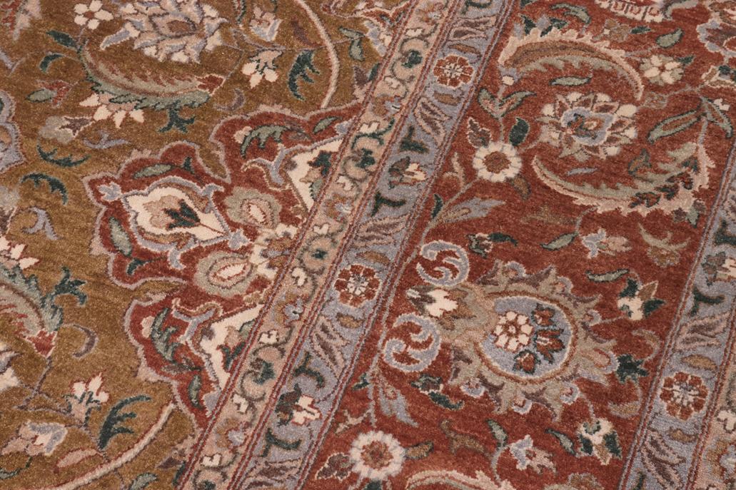 handmade Traditional Design Gold Rust Hand Knotted RECTANGLE 100% WOOL area rug 10'X14'