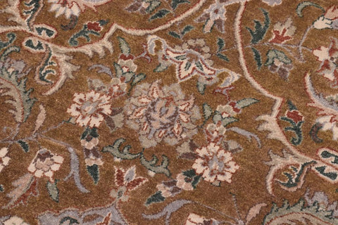 handmade Traditional Design Gold Rust Hand Knotted RECTANGLE 100% WOOL area rug 10'X14'