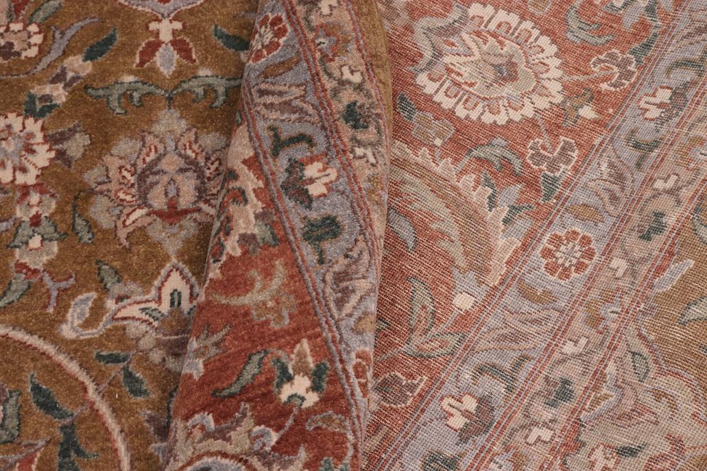 handmade Traditional Design Gold Rust Hand Knotted RECTANGLE 100% WOOL area rug 10'X14'