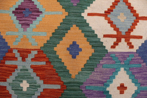 handmade Geometric Kilim Rust Gray Hand-Woven RECTANGLE 100% WOOL area rug 8 x 10