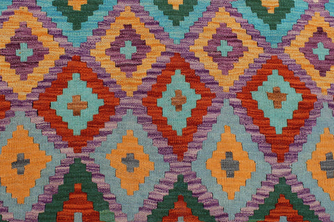 handmade Modern Kilim Rust Gray Hand-Woven RECTANGLE 100% WOOL area rug 8x11