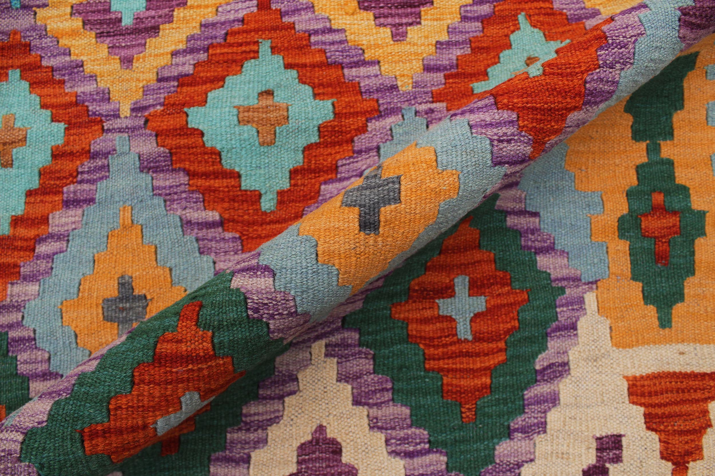 handmade Modern Kilim Rust Gray Hand-Woven RECTANGLE 100% WOOL area rug 8x11