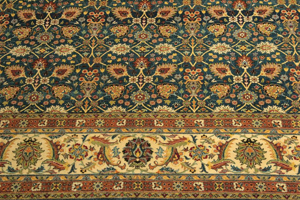 handmade Traditional  Lt. Blue Ivory Hand Knotted RECTANGLE 100% WOOL area rug 10x14