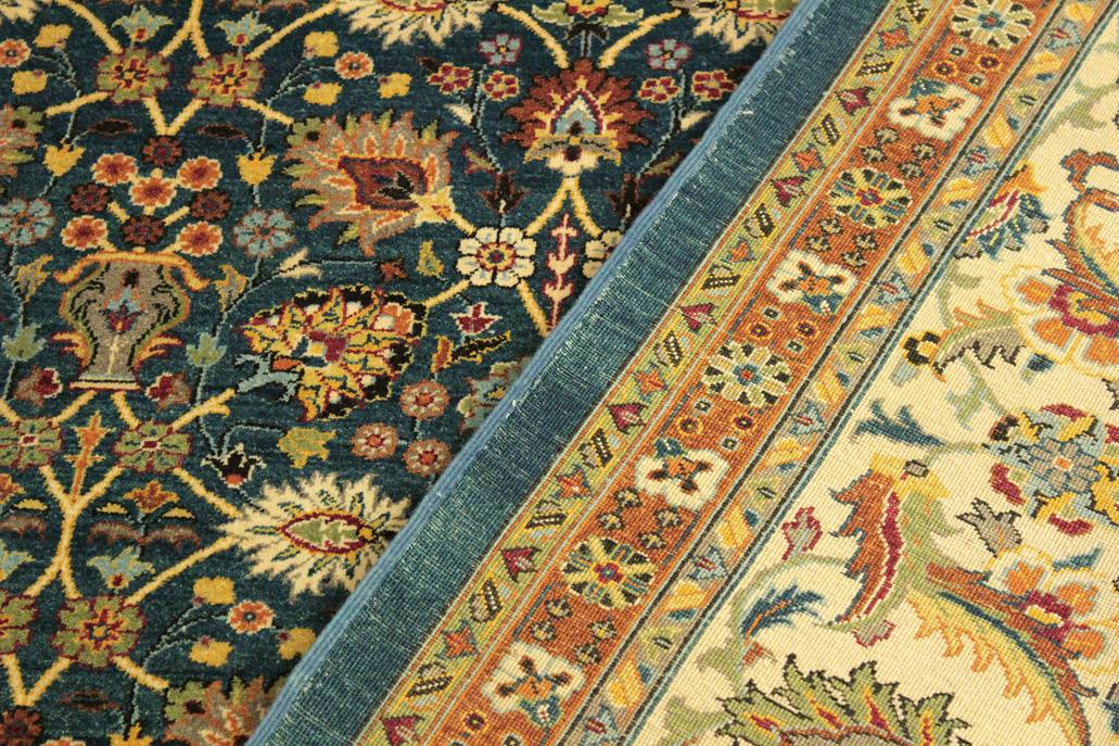 handmade Traditional  Lt. Blue Ivory Hand Knotted RECTANGLE 100% WOOL area rug 10x14