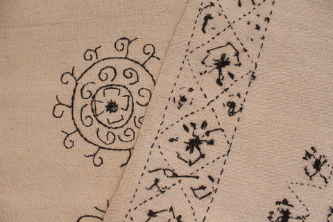 handmade Modern Kilim Beige Black Hand-Woven RECTANGLE 100% WOOL area rug 6 x 8