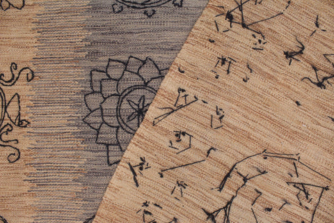 handmade Modern Kilim Beige Black Hand-Woven RECTANGLE 100% WOOL area rug 6x8