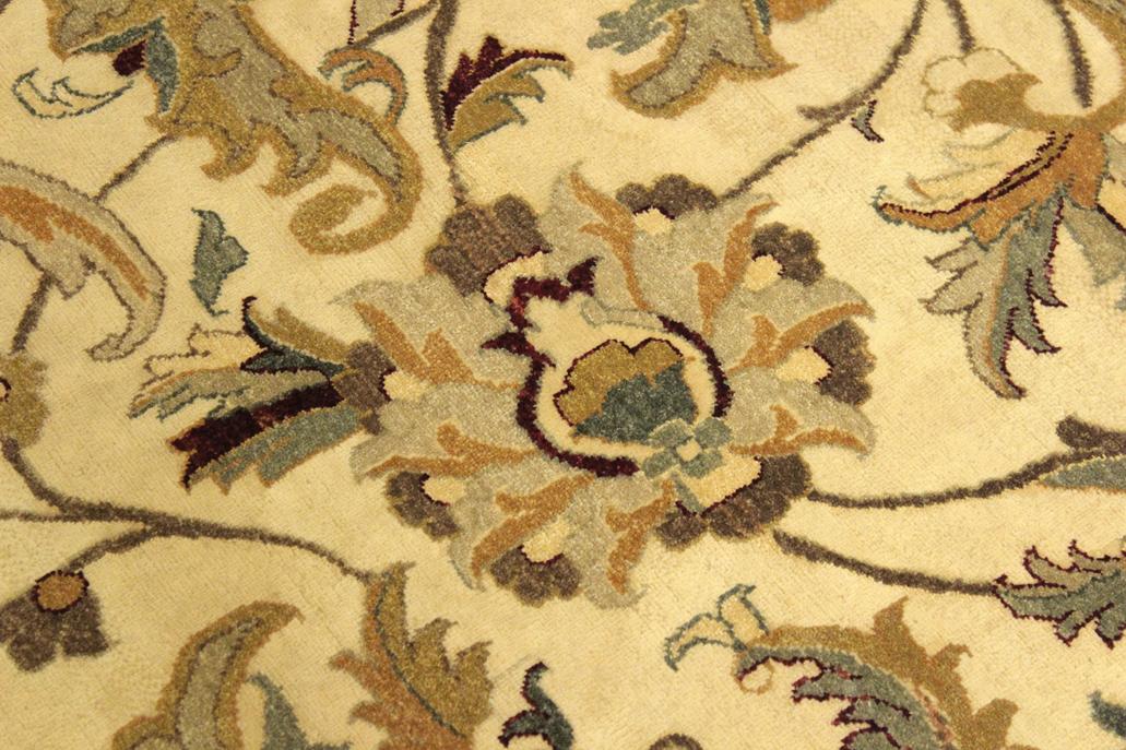 handmade Traditional  Ivory Gold Hand Knotted RECTANGLE 100% WOOL area rug 10x14