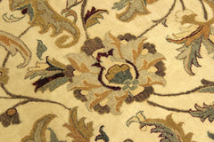handmade Traditional  Ivory Gold Hand Knotted RECTANGLE 100% WOOL area rug 10x14