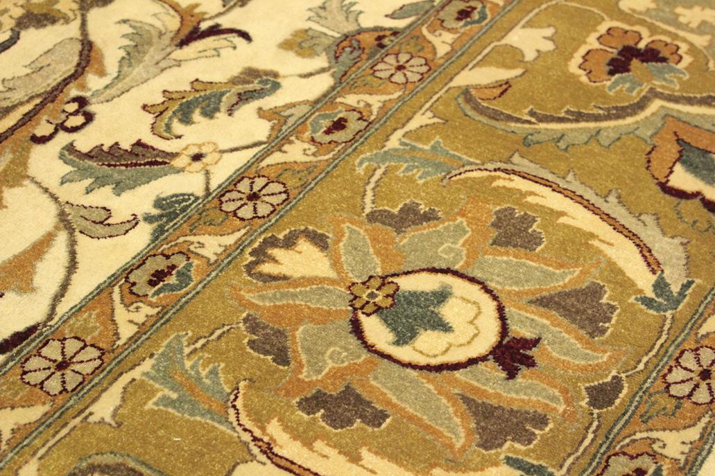 handmade Traditional  Ivory Gold Hand Knotted RECTANGLE 100% WOOL area rug 10x14