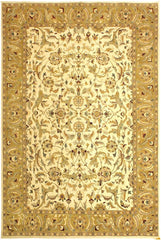 handmade Traditional  Ivory Gold Hand Knotted RECTANGLE 100% WOOL area rug 10x14