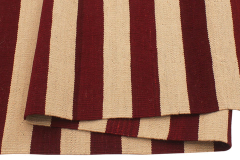 handmade Modern Kilim Beige Red Hand-Woven RECTANGLE 100% WOOL area rug 7 x 10
