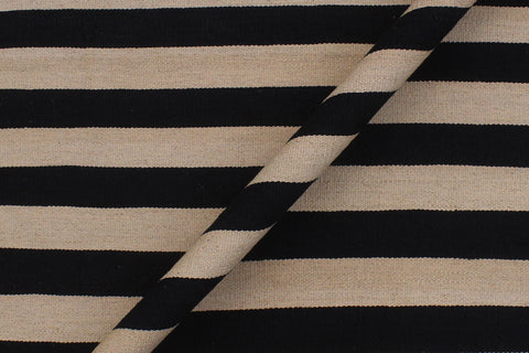 handmade Modern Kilim Beige Black Hand-Woven RECTANGLE 100% WOOL area rug 8 x 10