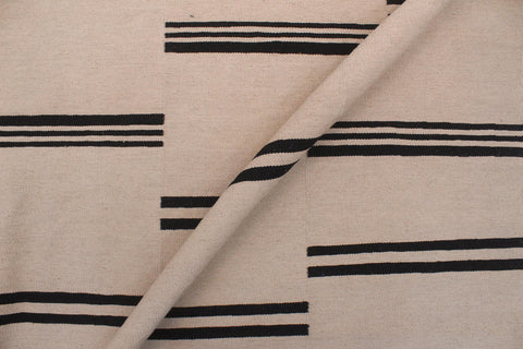 handmade Modern Kilim Beige Black Hand-Woven RECTANGLE 100% WOOL area rug 8 x 10