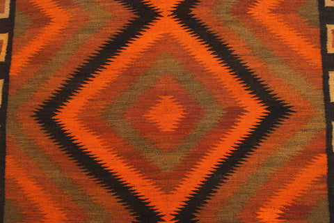 handmade Geometric Kilim Rust Brown Hand-Woven RUNNER 100% WOOL area rug 5' x 10'